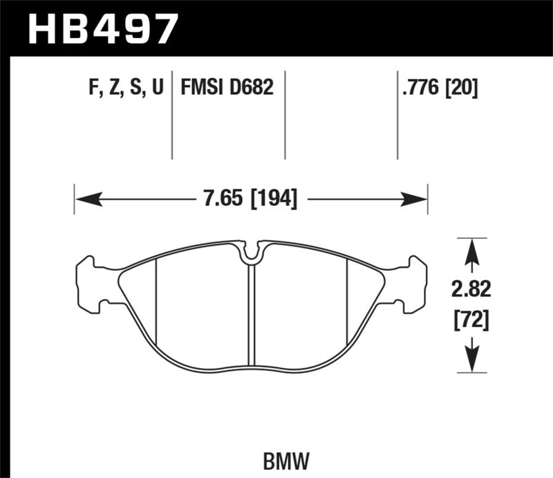Hawk 99-09 / 11-12 Mercedes SL Class HPS 5.0 Front Brake Pads